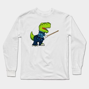 Cartoon TREX doing Kendo Long Sleeve T-Shirt